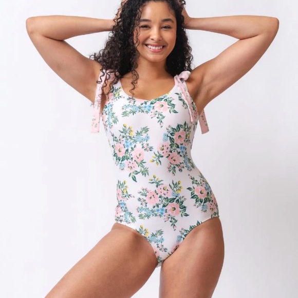 Lime Ricki Other - Lime Ricki Somerset Floral Shoulder Tie V-Neck One-Piece swimsuit Medium NWOT